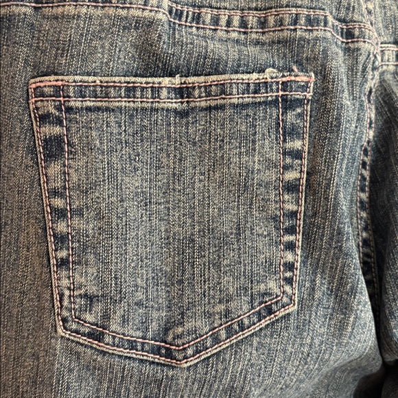 90s Y2K Lazer Embellished Denim Jeans Size 3 Juniors Pink & Silver Bedazzled - Picture 13 of 17